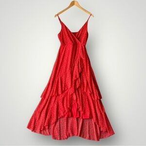 Aakaa Maxi Long Dress Women Size S Red